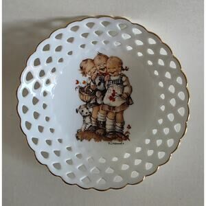 Vintage M.J. Hummel Pierced Porcelain Plate “Follow the Leader” Germany